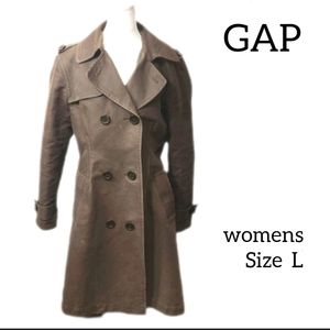 GAP TRENCH COAT WOMENS SIZE L BROWN COLOR